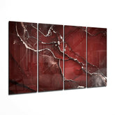 Red Crack 4 Pieces Mega Glass Wall Art (59"x36") | Insigne Art Design.